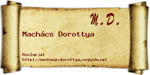 Machács Dorottya névjegykártya